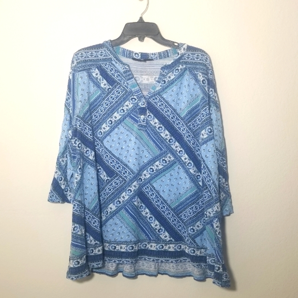 Blue Patterned Women's Top B3